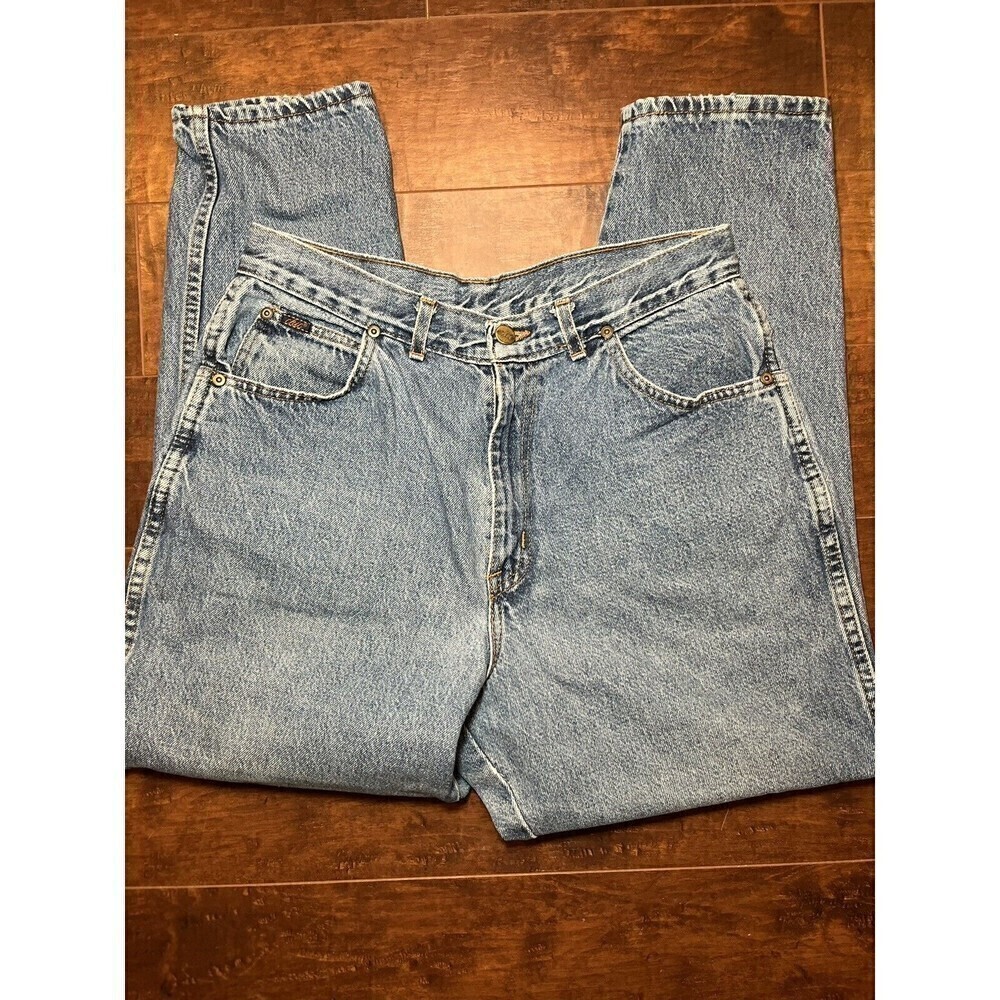 Vintage Womens Chic High Rise Light Wash Straight Leg Mom Jeans Sz 16 P READ